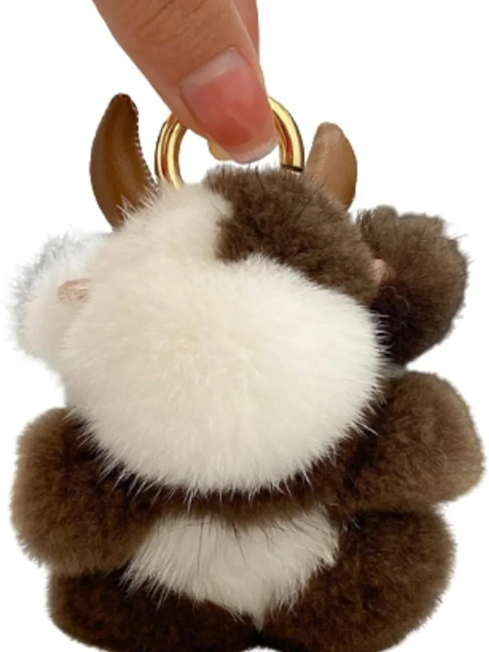 Cute Plush Cow Keychain | Soft Animal Key Chain for Bags & Car Keys | Perfect